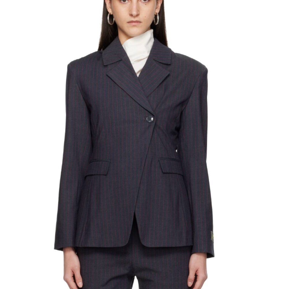 GANNI Gray Pinstripe Blazer - Picture 5 of 5